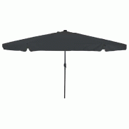 Helloshop26 - Parasol de jardin rond moderne 395 x 395 x 245 cm éclaire LED durable terrasse en polyester anthracite 02_0058789 - acier 3000240777233
