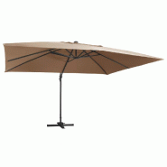 Helloshop26 - Parasol déporté avec lumières led aluminium 400 x 300 cm taupe 02_0008452 - 3000451382721