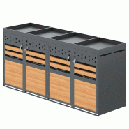 Merax cache-poubelle, 264 x 80 x 125 cm, gris - gris métal OT7704S2