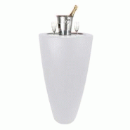 Plast&ampamp#039Up Rotomoulage Pot conique 3 en 1pot de fleurs- mange debout-seau a champagne dessus inox - BLANC - blanc 0750122561148 Plast&ampamp#039Up Rotomoulage Pot conique 3 en 1pot de fleurs- mange debout-seau a champagne dessus inox - BLANC - blanc 0750122561148