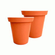 PLAST'UP ROTOMOULAGE Pot de fleurs rond xxl delight 75l- lot de 2 - ORANGE - orange 0637962080452