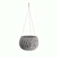 Prosperplast - BOWL SANDY WS, pot en plastique avec réservoir, gris pierre, 19,5 cm (hauteur) x 29 cm (largeur) x 29 cm (profondeur) - ZA1415