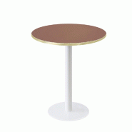 RestooTab - Table Rome blanc Ø70cm rosso jaipur fenix chants couleur laiton - rouge Bois manufacturé TB-ROM1-R70M-ROSS.J-LAI
