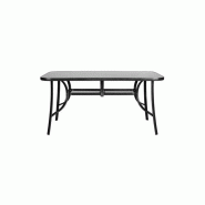 Table de jardin standard xl noir – MTF – acier / verre – 3exn0042