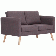 VidaXL Canapé à 2 places tissu taupe Modèle Céladon - 281365