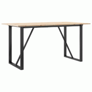 VidaXL Table à manger cadre en O 160x80x75 cm bois de pin massif acier Modèle Polaris Chic Plus - 3282677