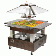 Buffet bain-marie central inox avec 4 bacs gn 1/1 h150 et températu... - PIEA0020