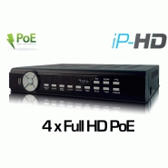 Enregistreur ip 4 voies poe 100ips en full hd onvif