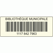Etiquette codes à barres pour bibliotheque