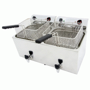Friteuse electrique 12+12 litres de table avec robinet - 695x495x325 mm - 9000 W 230/1V - 44246212 Eurast - inox 44246212 Friteuse electrique 12+12 litres de table avec robinet - 695x495x325 mm - 9000 W 230/1V - 44246212 Eurast - inox 44246212