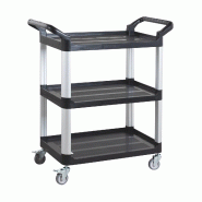 GastroHero Chariot de service en polypropylène petit format avec roulettes, 3 niveaux, 87 x 43 x 94 cm - plastique YK-ST049