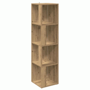 Helloshop26 - Armoire d'angle rangement compact classique 33 x 33 x 132 cm en bois d'ingénierie chêne artisanal 02_0050931 - Bois massif 3000236647885