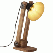 Helloshop26 - Lampe de bureau style industriel ambiance cosy 23 x 13 x 52 cm en bois de manguier noir 02_0047522 - noir Bois massif 3000234826909