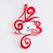 Horloge Murale Rouge Robin 34X51Cm Cm En Acier, Design Minimaliste Et Silencieux Pour La Maison Et Le Bureau, Fabriquée En Italie - rouge 80521903444