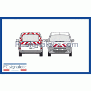 Kit sérigraphie balisage prédécoupé avant/arrière standard rouge/blanc classe B pour petits utilitaires Kit sérigraphie balisage prédécoupé avant/arrière standard rouge/blanc classe B pour petits utilitaires