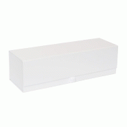 Lot de 10 boîtes bouteille en carton fort finition luxe blanc à fermeture aimantée 33 x 10 x 9.5 cm - blanc en carton BPLG3310B