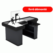 Meuble de caisse 1800 prestige à monter - Tiroir caisse - Support Écran - Protection plexi - Coloris Gris RAL 7016 Meuble de caisse 1800 prestige à monter - Tiroir caisse - Support Écran - Protection plexi - Coloris Gris RAL 7016