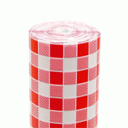 Nappe rouleau en cellulose extra Vichy rouge et blanc damassé 1,20x100m - par 4