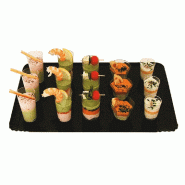 Plateau traiteur carton noir/or 42x28cm - par 100