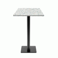RestooTab - Mange-debout Milan T 50x50cm décor terrazzo spectra chip - blanc fonte TB-MITFF-5050M-TER.SPE