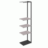 Suite structure Cage noir base métal 58x40x240cm 3 tablettes béton