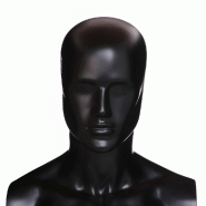Tête homme abstraite pour mannequin modulable noir mat