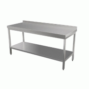 Table de travail avec rebord 160x70cm acier argent
