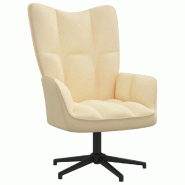 VidaXL Chaise de relaxation Blanc crème Velours Modèle Vega StudioDesk Panorama - 328104
