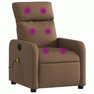 VidaXL Fauteuil de massage inclinable Marron Tissu Modèle Nervior - 8721012371354