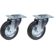 160mm 6" roulettes en caoutchouc, pivotantes, capacité de charge de 300kg, lot de 2 160mm 6" roulettes en caoutchouc, pivotantes, capacité de charge de 300kg, lot de 2