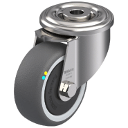 Roulette pivotante de 80 mm en acier inoxydable avec thermoplastique gris conducteur d'électricité Roulette pivotante de 80 mm en acier inoxydable avec thermoplastique gris conducteur d'électricité