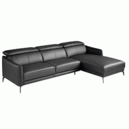 AC ANGEL CERDA Angel Cerdá Canapé d'angle droite en cuir noir 6041C 283 x 174 x 94 - noir fourrure 8435631002789 AC ANGEL CERDA Angel Cerdá Canapé d'angle droite en cuir noir 6041C 283 x 174 x 94 - noir fourrure 8435631002789