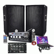 BM SONIC pack sono 600w, ampli usb bluetooth + 2 enceintes 300w + table de mixage usb, câblages complet, pa dj sono mix soiree maison bar - 366663804 BM SONIC pack sono 600w, ampli usb bluetooth + 2 enceintes 300w + table de mixage usb, câblages complet, pa dj sono mix soiree maison bar - 366663804