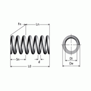 C00570060120s - ressorts de compression en corde à piano en fil électrozingué - 0.55 n/mm