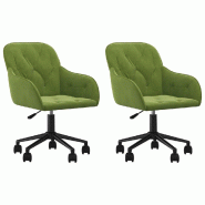 Chaises pivotantes à manger lot de 2 Vert clair Velours Modèle Liberté Prestige - 3103424