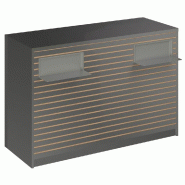 Comptoir Vertigo H T03 dble nat. L150cm - 3 tab.Coulis. 6tab.Amovib - gris alu