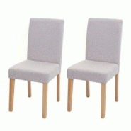Décoshop26 - Lot de 2 chaises de salle à manger en tissu gris pieds en bois massif laqué clairs CDS04461 - gris 3001099869605 Décoshop26 - Lot de 2 chaises de salle à manger en tissu gris pieds en bois massif laqué clairs CDS04461 - gris 3001099869605