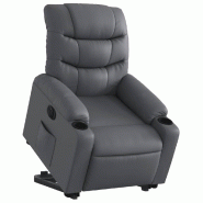 Fauteuil inclinable électrique gris similicuir Modèle Sornelle - 8721012218451