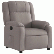 Fauteuil inclinable électrique Taupe Tissu Modèle Dermelis - 8721012176744