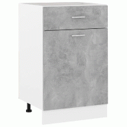 Helloshop26 - Armoire à tiroirs rangement cuisine 50 x 46 x 81,5 cm design simple gris béton 02_0047662 - gris Bois massif 3000234899316