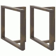 Helloshop26 - Lot de 2 pieds de table à manger en T design moderne 100 x 35 x 72 cm avec niveauurs réglables en acier noir 02_0057337 - noir acier 3