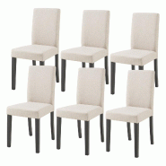 Helloshop26 - Lot de 6 chaises de salle à manger beige 03_0009897 - beige 3000224929597