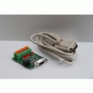 Interface de connexion série MF700KIT30 - RS232, mini carte avec DB9 et bornier, câble série DB9 mâle-femelle, alimentation 9VDC