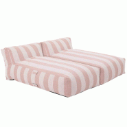 Oviala Business Salon de jardin modulable avec 2 méridiennes rose poudré - rose polyester 115636_0
