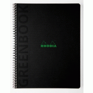 RHODIA Lot de 5 Greenbook A4+, 160p./80 feuilles microperforées 90 g/m² reliure intégrale, perf. 4 trous, couv. Carte souple recyclée, ligné + ca