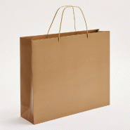 Sac luxe métallisé laiton poignées cordelières 53x14x44cm - par 12