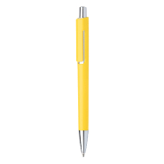 Stylo à bille en plastique coloré - Finitions chromées - Encre bleue - Couleur jaune Stylo à bille en plastique coloré - Finitions chromées - Encre bleue - Couleur jaune