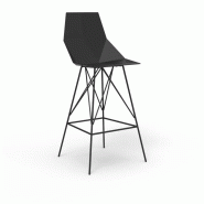 Tabouret de bar H111cm pied inox FAZ - noir