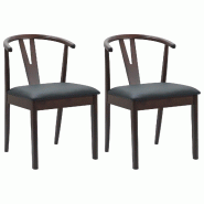 VidaXL Chaise de salle à manger 2 pcs Marron clair et noir Modèle Vega Executive Modern - 42020403