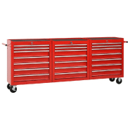 Vidaxl chariot à outils avec 21 tiroirs acier rouge 3056738